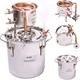 Fayelong DIY 2 Gal 10 Liters Home Distiller Moonshine Alcohol Still Stainless Boiler Copper Thumper Keg