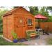 Outdoor Living Today 8 ft. W x 8 ft. D Cedar Wood Sunshed Garden Shed in Brown | 115 H x 110 W x 99 D in | Wayfair SSGS88
