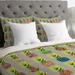 East Urban Home Pineapple Party Lightweight Duvet Cover Microfiber in Green | Queen | Wayfair HACO3305 33664654