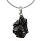 Clever Schmuck set: real shooting star meteorite pendant with 925 silver eyelet and curb chain, 45-cm long, 1.7 mm wide, shiny, 925 sterling silver.