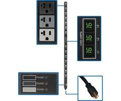 PDU3MV6L2120LV Tripp Lite 3-Phase Metered PDU 42 x NEMA 5-15/20R 5.70 kVA Zero U 70" Vertical Rackmo