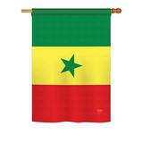 Breeze Decor Senegal 2-Sided Polyester House Flag in Green/Red/Yellow | 18.5 H x 13 W in | Wayfair BD-CY-G-108309-IP-BO-DS02-US