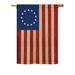 Breeze Decor Betsy Ross Vintage 2-Sided Polyester House/Garden Flag in Blue/Brown/Red | 18.5 H x 13 W in | Wayfair BD-HS-G-108068-IP-BO-DS02-US
