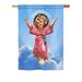 Breeze Decor Divine Baby Jesus 2-Sided Polyester House Flag in Blue/Brown/Pink | 18.5 H x 13 W in | Wayfair BD-FR-G-103052-IP-BO-DS02-US