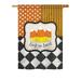 Breeze Decor Trick or Treat 2-Sided Polyester House Flag Metal in Black/Orange/Yellow | 40 H x 28 W in | Wayfair BD-HO-H-112056-IP-BO-DS02-US