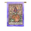 Breeze Decor Happy Owl Lo Ween 2-Sided Polyester House Flag Metal in Brown/Green/Indigo | 40 H x 28 W in | Wayfair BD-HO-H-112064-IP-BO-DS02-US