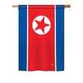 Breeze Decor North Korean 2-Sided Polyester House Flag Metal in Blue/Red | 40 H x 28 W in | Wayfair BD-CY-H-108328-IP-BO-DS02-US