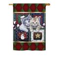 Breeze Decor Christmas Calendar Kittens 2-Sided Polyester House Flag in Blue/Green/Red | 18.5 H x 13 W in | Wayfair BD-XM-G-114097-IP-BO-DS02-US
