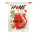 Breeze Decor Furry Cat 2-Sided Polyester House/Garden Flag Metal in Black/Green/Red | 40 H x 28 W in | Wayfair BD-PT-H-110078-IP-BO-DS02-US