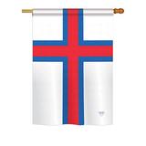 Breeze Decor Faroe Islands 2-Sided Polyester House/Garden Flag Metal in Blue/Red | 40 H x 28 W in | Wayfair BD-CY-H-108376-IP-BO-DS02-US
