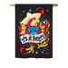 Breeze Decor It's a Party Parrot 2-Sided Polyester House Flag Metal in Black | 40 H x 28 W in | Wayfair BD-PC-H-115040-IP-BO-DS02-US