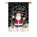 Breeze Decor Candy Cane Santa 2-Sided Polyester House Flag in Black/Green/Red | 18.5 H x 13 W in | Wayfair BD-XM-G-114116-IP-BO-DS02-US