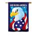 Breeze Decor Freedom Eagle 2-Sided Polyester House/Garden Flag in Blue/Red/Yellow | 18.5 H x 13 W in | Wayfair BD-PA-G-111051-IP-BO-DS02-IM