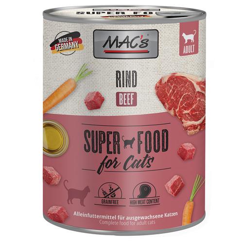 6x800g Rind MAC's getreidefreies Katzenfutter nass