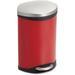 Safco Products Company Ellipse Steel Step on Trash Can Stainless Steel in Red | 17 H x 12 W x 8.5 D in | Wayfair 9901RD