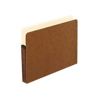 3 1/2 Inch Expansion File Pocket, Manila/Red Fiber, Letter, 25/Box, Brown