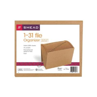 1-31 Indexed Accordion Expanding Files, 31 Pockets, Kraft, Letter, Kraft, Brown