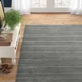 Blue 108 x 0.63 in Area Rug - Gracie Oaks Thendara Hand Hooked Wool/Slate/Area Rug Cotton/Wool | 108 W x 0.63 D in | Wayfair LGLY4068 33258282