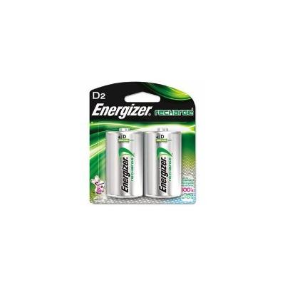 Energizer eÂ² NiMH Rechargeable Batteries, D, 2 Batteries/Pack (EVENH50BP2)