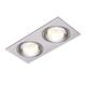 Saxby Tetra 50W Brushed Silver Twin Modern Tilt Decorative Recessed Downlight