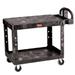 Utility Carts: Rubbermaid Commercial Products Service Carts Heavy Duty Black 2-Shelf Utility Cart wi