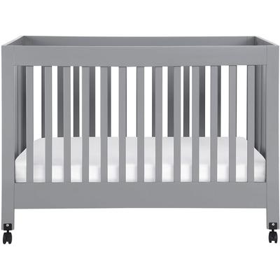 Babyletto Maki Full-Size Folding Portable Crib + Conversion Kit - Grey