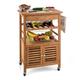 KLARSTEIN Louisiana Kitchen Trolley Serving Wagon (4 Floors, Kitchen Cart with Numerous Storage Options, Workmanship) Bamboo