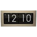 NeXtime retro-table clock/wall clock "BIG FLIP", flipped number clock, metal, gold, 36 x 16,7 cm
