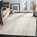 White 96 x 0.63 in Area Rug - Dakota Fields Bowers Geometric Handmade Tufted Wool Sand/Ivory Area Rug Wool | 96 W x 0.63 D in | Wayfair