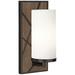 Michael Berman Bond 12"H Walnut and White Glass Wall Sconce