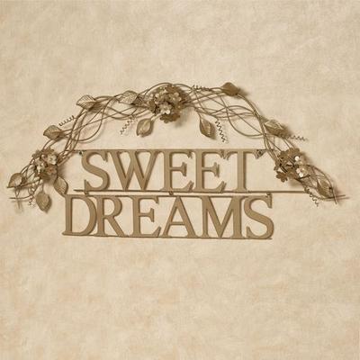 Sweet Dreams Word Wall Art Satin Gold , Satin Gold