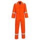 Portwest BIZ5 Men's Hi Vis FR Coveralls - Bizweld Iona Flame Retardant Fireproof Workwear Overalls Orange Tall, Large