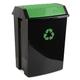 TATAY Recycling Bin, 50L Capacity, Swing Lid, Polypropylene, BPA Free, Solar Protection, Green . Dimensions 40,5 x 33,5 x 57,5 cm