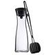 WMF Basic 617599990 Basic Water Carafe 1 Litre with Cleaning Brush Height 29 cm Closeup Cover Glass, Cromargan Stainless Steel, Black, 17 x 14 x 13.5 cm 2 Units