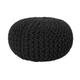 Pouf Schwarz 100% Baumwolle Rund ⌀ 40 cm Elegant Modern