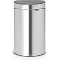 Brabantia Touch Bin New Recycle - 10L + 23L Inner Buckets (Matt Steel Fingerprint Proof) Flat-Backed Waste/Recycling Kitchen Bin with Removable Sorting Compartments