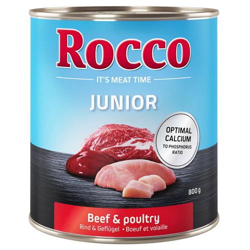 6x800g Junior – Rind & Geflügel Rocco Hundefutter nass