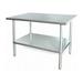 Choice Zoro 2KRE6 24 in. Stainless Steel Fixed Work Table Gray - 24 in.