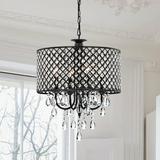 First Lighting Pluto Crystal 4-light Dimmable Drum Chandelier
