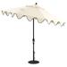 Bunny Williams Mughal Arch Patio Umbrella Replacement Canopy - Canvas Black with Sand Trim - Ballard Designs Canvas Black with Sand Trim - Ballard Designs