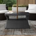Red Barrel Studio® Zyta Wicker Side Table Wicker/Rattan in Gray | 19.5 H x 34 W x 22 D in | Outdoor Furniture | Wayfair MCRW1753 34956276
