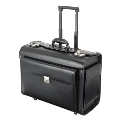 Pilotenkoffer Trolley »Silvana« aus hochwertigem Lederimitat schwarz, Alassio, 48.5x40x24 cm