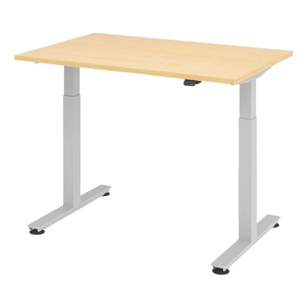 HAMMERBACHER Schreibtisch »Upper Desk« 120 cm breit und elektrisch höhenverstellbar bis 120 c braun, 120x120x80 cm