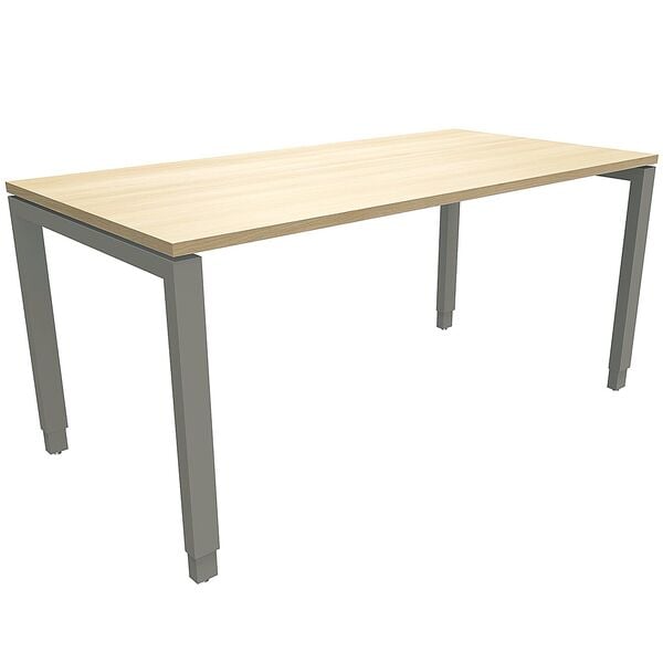 fm Büromöbel Manuell höhenverstellbarer Schreibtisch »Oldenburg« 160 cm 4-Fuß Rechteckrohr königsahorn, 160x85x80 cm