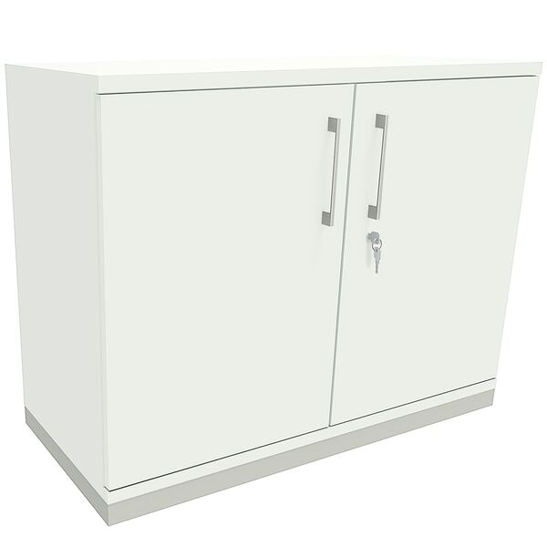 fm Büromöbel Aktenschrank abschließbar für 2 Ordnerhöhen Breite 100 cm »Oldenburg« weiß, 100x78.1x44.2 cm Image