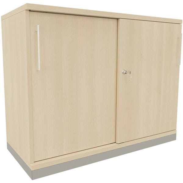 fm Büromöbel Schiebetürenschrank »Oldenburg« 2 OH 100 cm braun, 100x78.1x44.2 cm Image