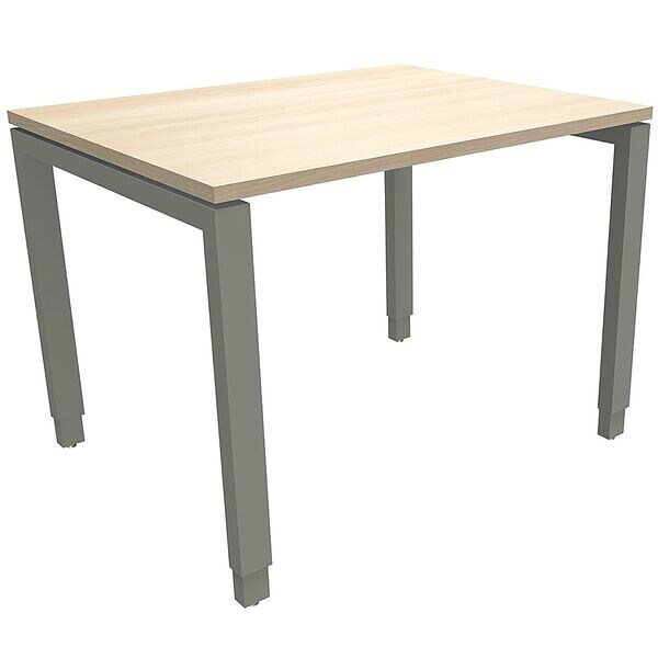 fm Büromöbel Manuell höhenverstellbarer Schreibtisch »Sidney« 100 cm 4-Fuß Rechteckrohr braun, 100x85x80 cm