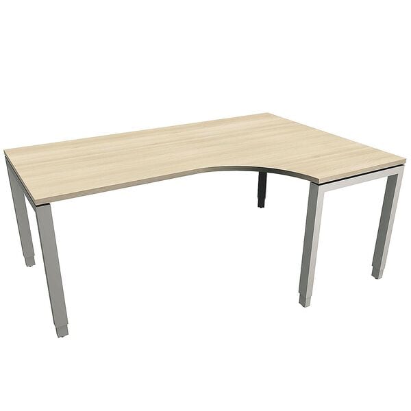 fm Büromöbel Manuell höhenverstellbarer Winkelschreibtisch rechts »Sidney« 180 cm 4-Fuß Recht braun, 180x85x80 cm