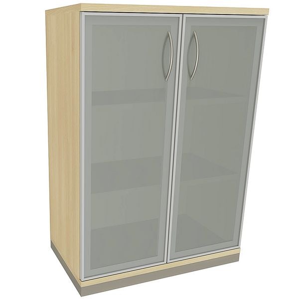 fm Büromöbel Aktenschrank »Sidney« 3 OH satinierte Acrylglastüren königsahorn, 80x113.3x44.2 cm