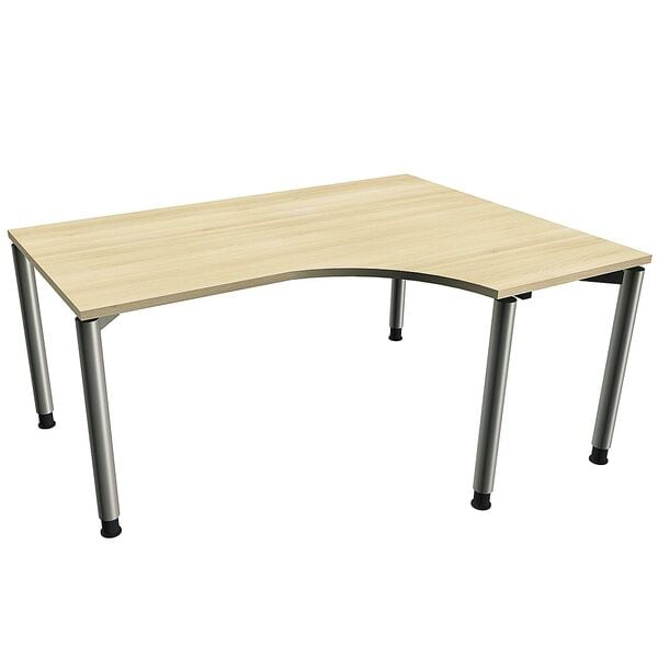 fm Büromöbel Winkelschreibtisch rechts »Oldenburg« 160 cm breit 68-82 cm hoch königsahorn, 160x82x80 cm